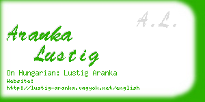 aranka lustig business card